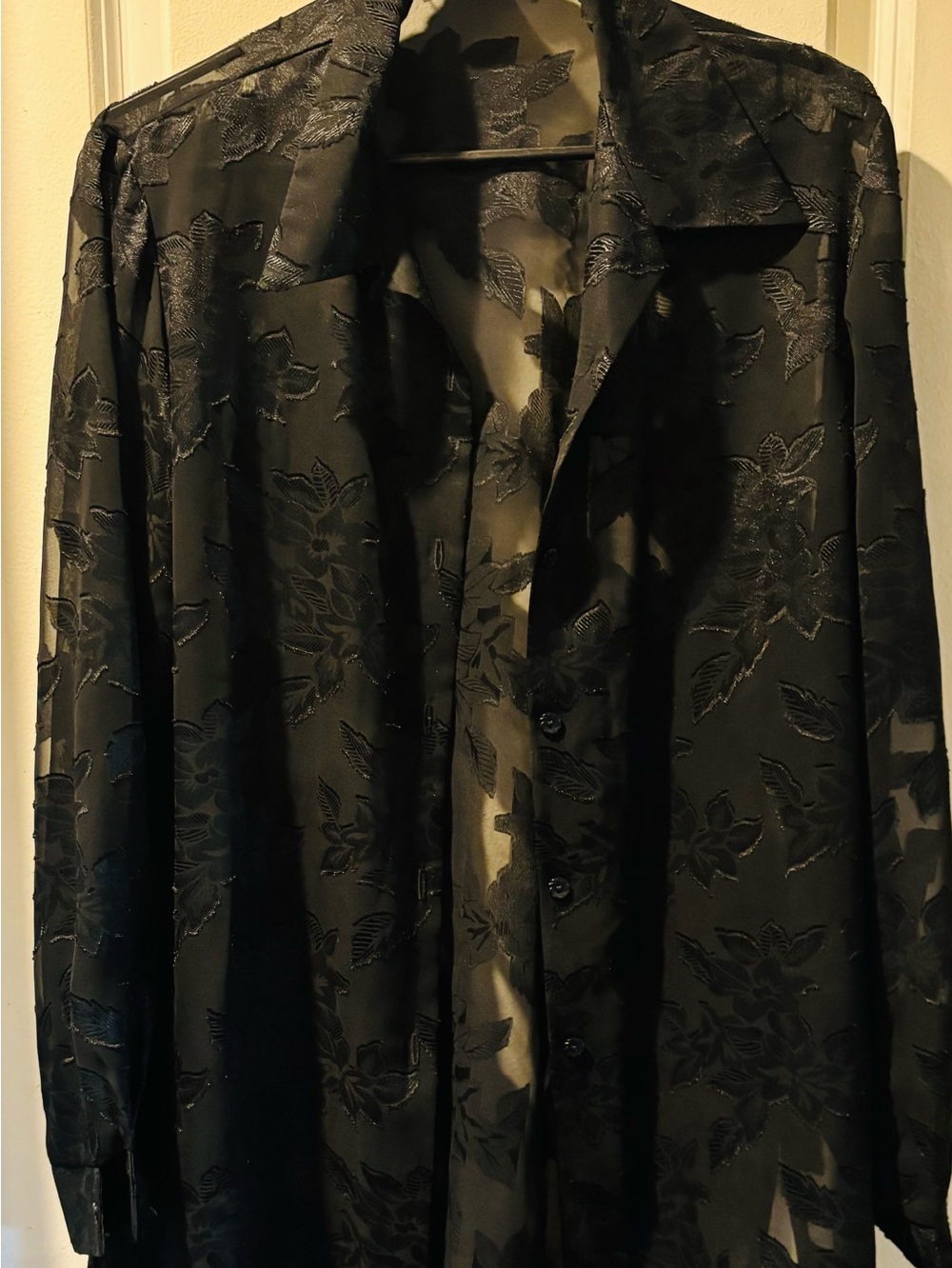Vintage Jaclyn Smith Black Blouse Size L New